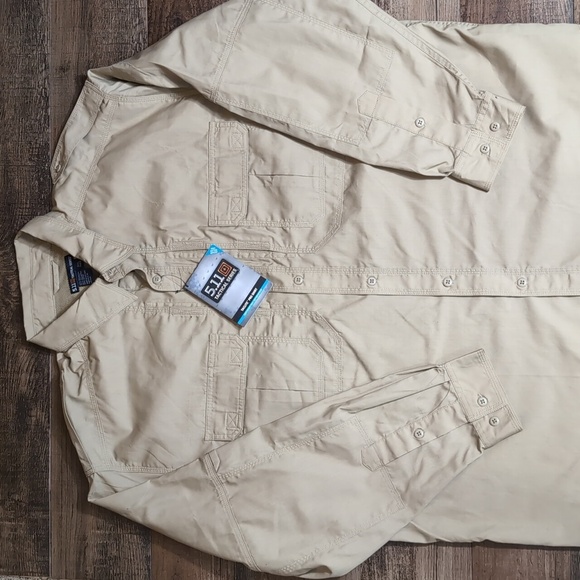 NWT‎ 5.11 TACTICAL TacLite Pro Long Sleeve Shirt | TDU Khaki | Size 2XL - Picture 2 of 11
